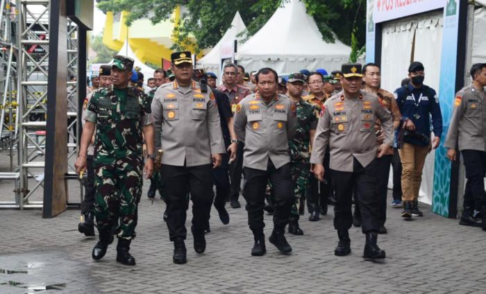 Kapolda Jatim Tinjau Lokasi Peringatan Satu Abad NU Di GOR Sidoarjo