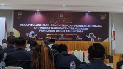 KPU Trenggalek Gelar Rapat Pleno Rekapitulasi Hasil Pemilu 2024 Tingkat Kabupaten