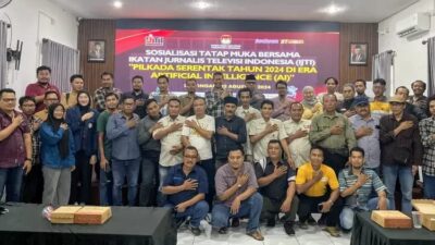 KPU Lamongan Bersama Korda IJTI Pantura Sosialisasi Pilkada Serentak 2024 di Era Artificial Intelligence