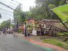 SUTM Tumbang dan Meletus,Satu Rumah Nyaris Tertimpa