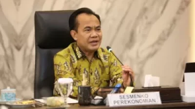 Sekretaris Kemenko Perekonomian Susiwijono Moegiarso selaku Plt. Sekretariat Jenderal Dewan Nasional.